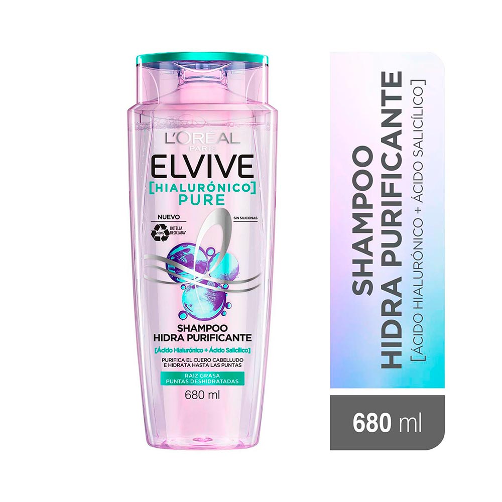 Shampoo Elvive Hialuronico Pure Loreal Paris 680ml