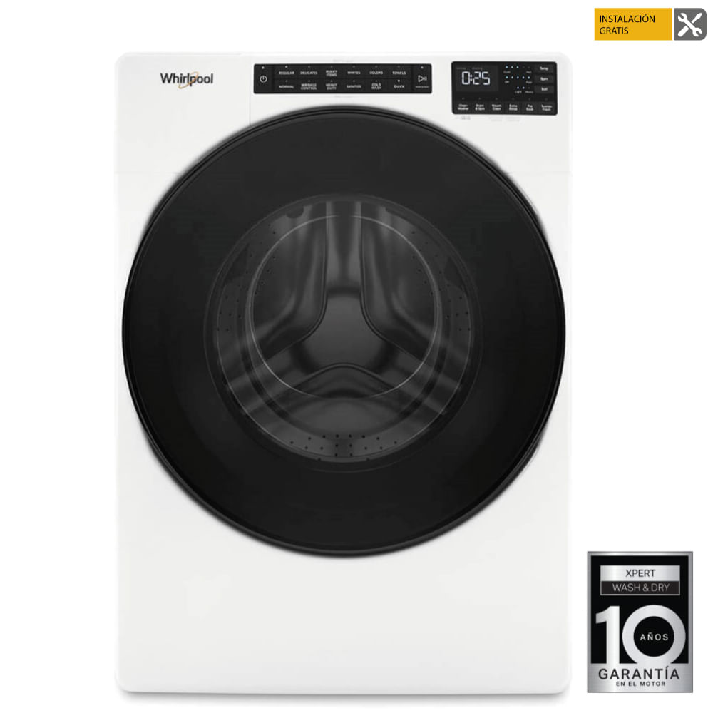 Lavadora Whirlpool carga frontal 23kg  7MWFW6605MW Blanco