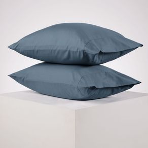 Set 2 fundas 48x73cm 150 hilos Azul Distrihogar