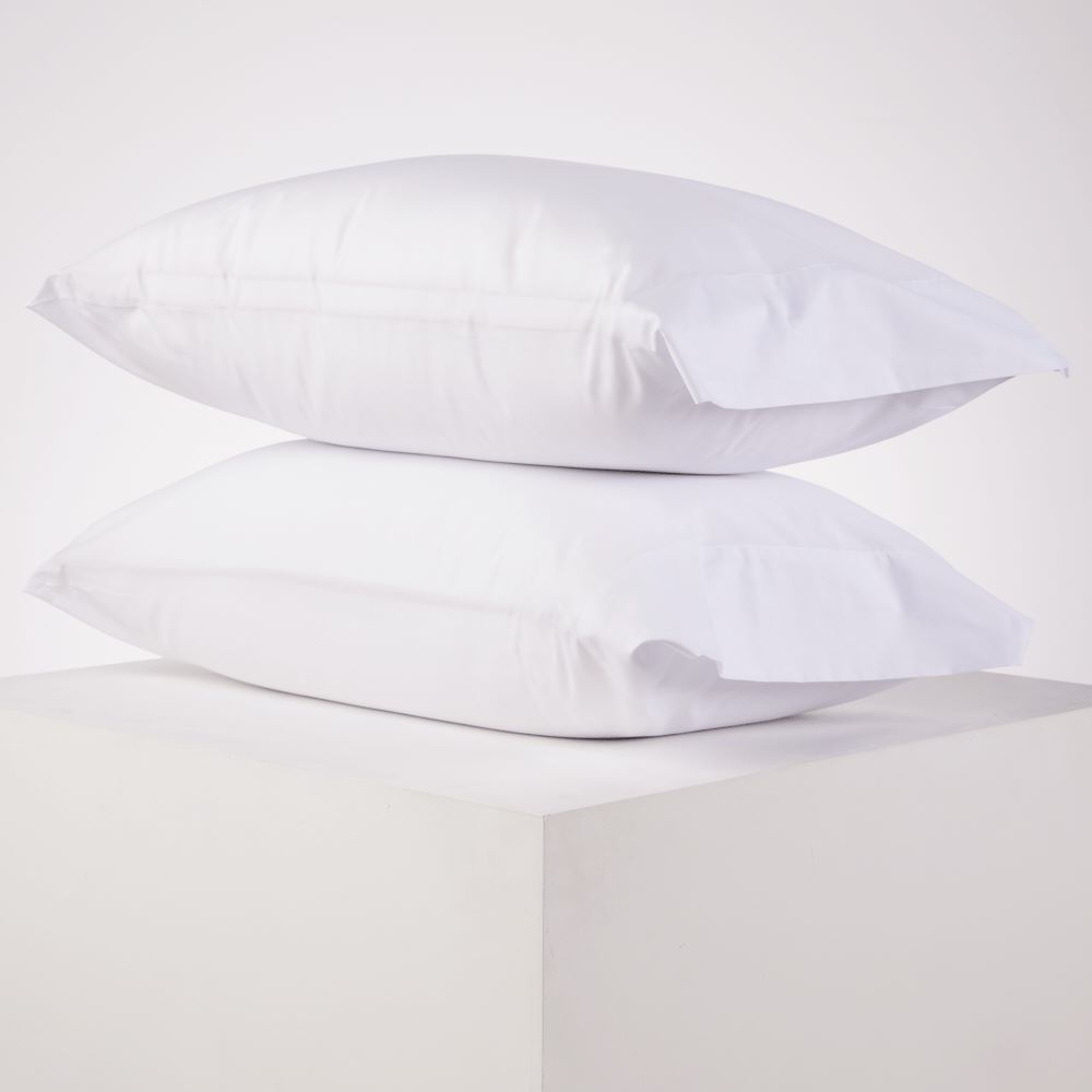 Set 2 fundas 48x73cm 150 hilos Blanco Distrihogar