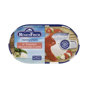 Filete Rugenfisch arenque tomatate y queso mozarela x200g