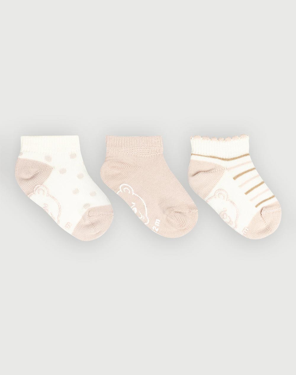 Media tobillera con Algodón Bebita BLAN X3 BABY FRESH