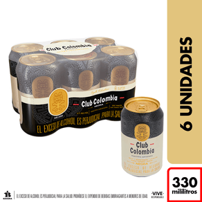 Cerveza Club Colombia Negra lata x6und x330ml c-u