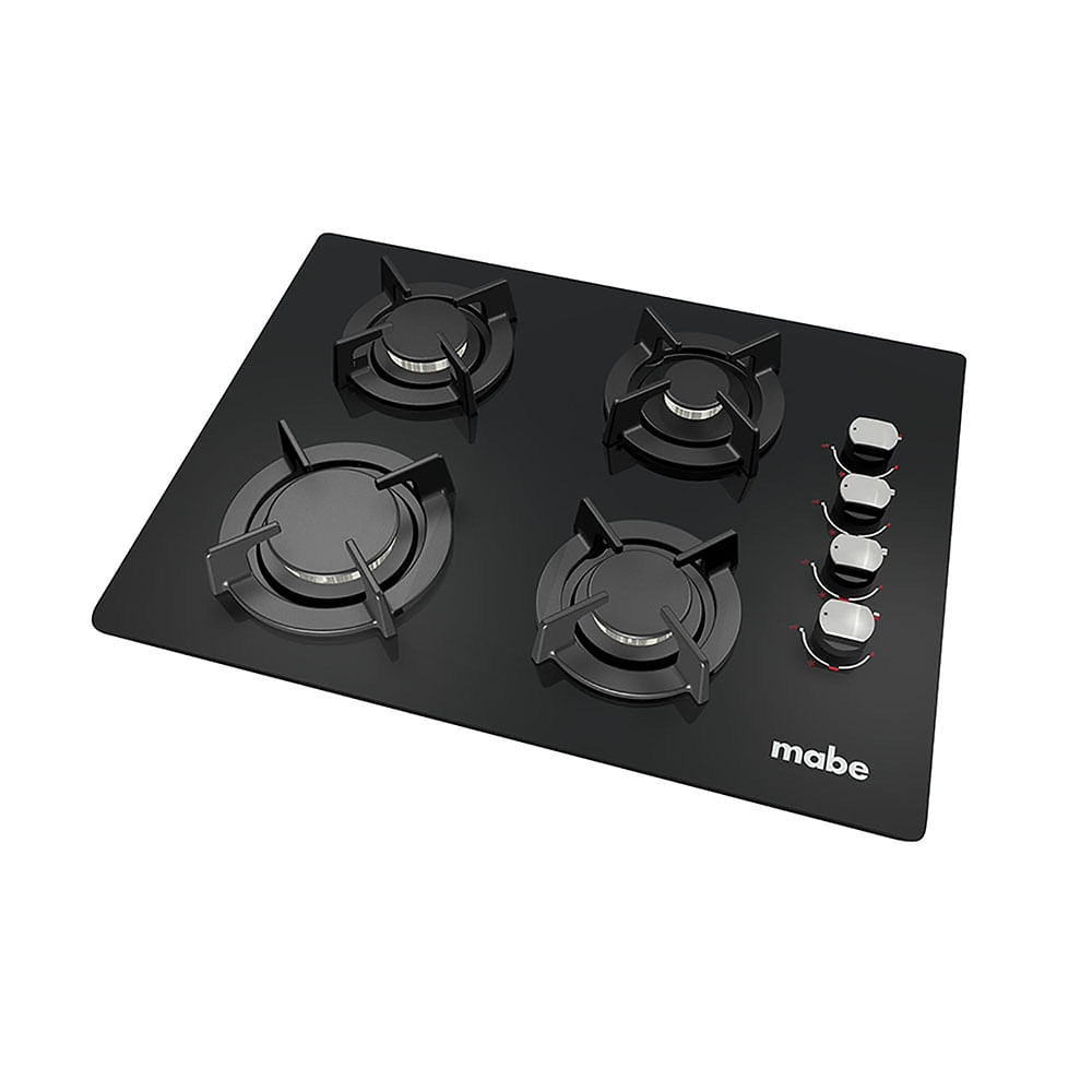 Cubierta En Vidrio Mabe Cmg6044V0 60X43Cm 4 Puestos A Gas Negro