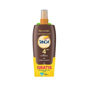 Bronceador Tanga aceite SPF4 x225ml + Gel aloe x130ml