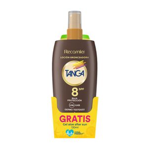 Bronceador Tanga loción SPF8 x225ml + Gel aloe x130ml
