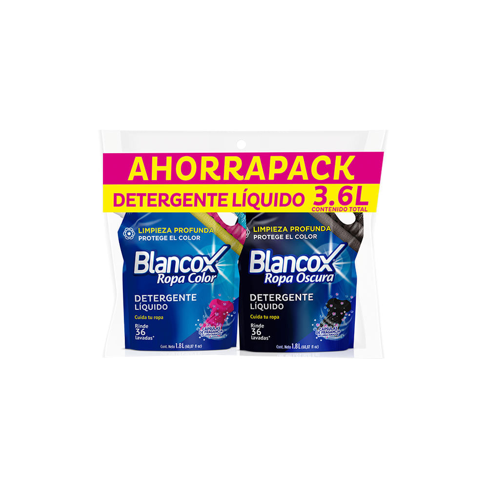 Detergente Blancox antibacterial líquido + ropa oscura x 1800 ml c-u