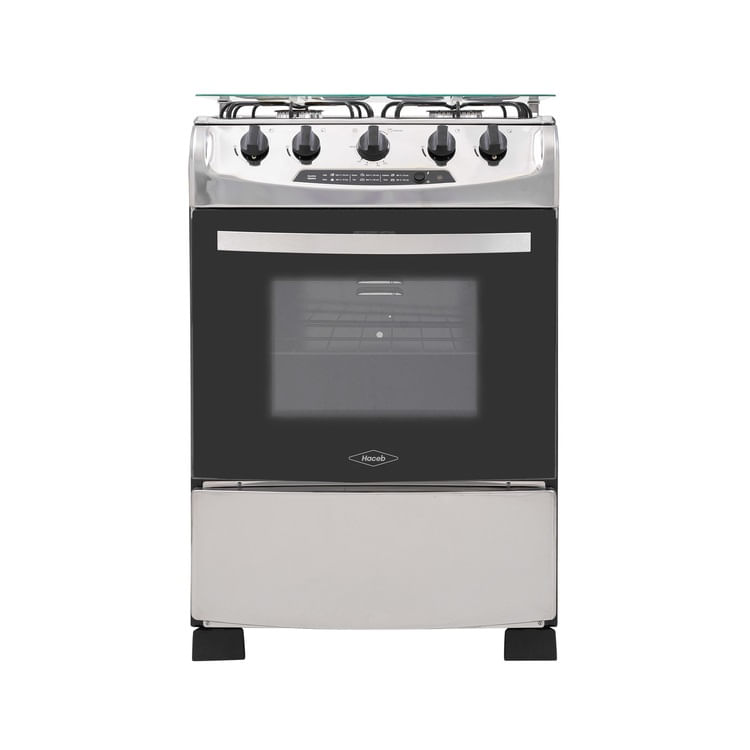 Estufa Haceb Oregano 60-V Gas Natural Inoxidable Negra