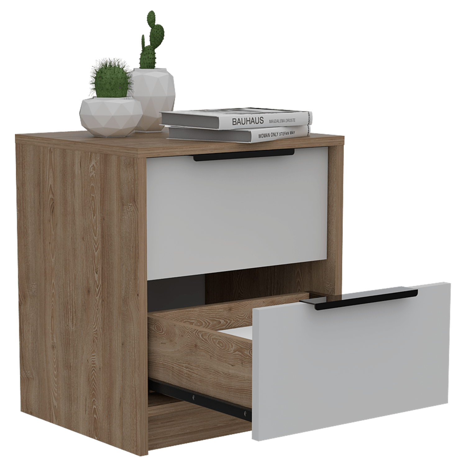 Mesa de Noche Kaia Miel Blanco