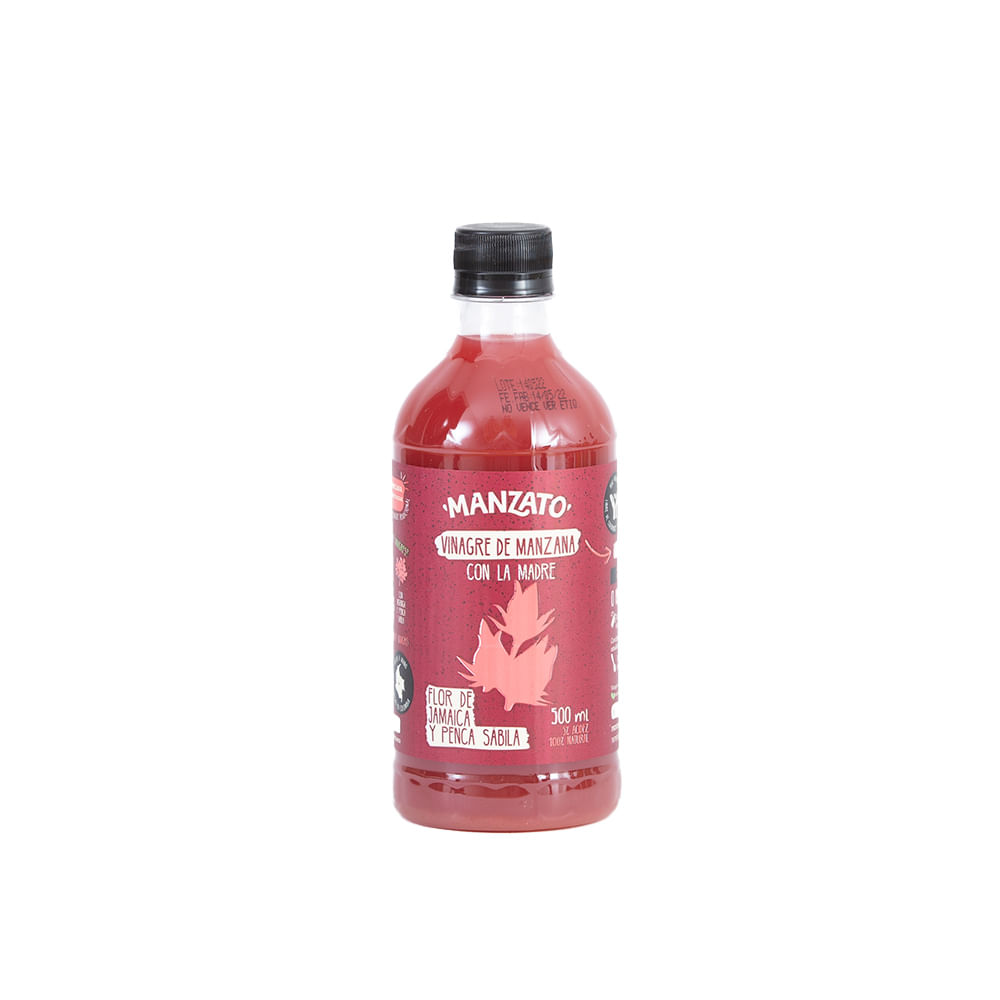 Vinagre Manzato manzana flor de jamaica y sábila x500ml