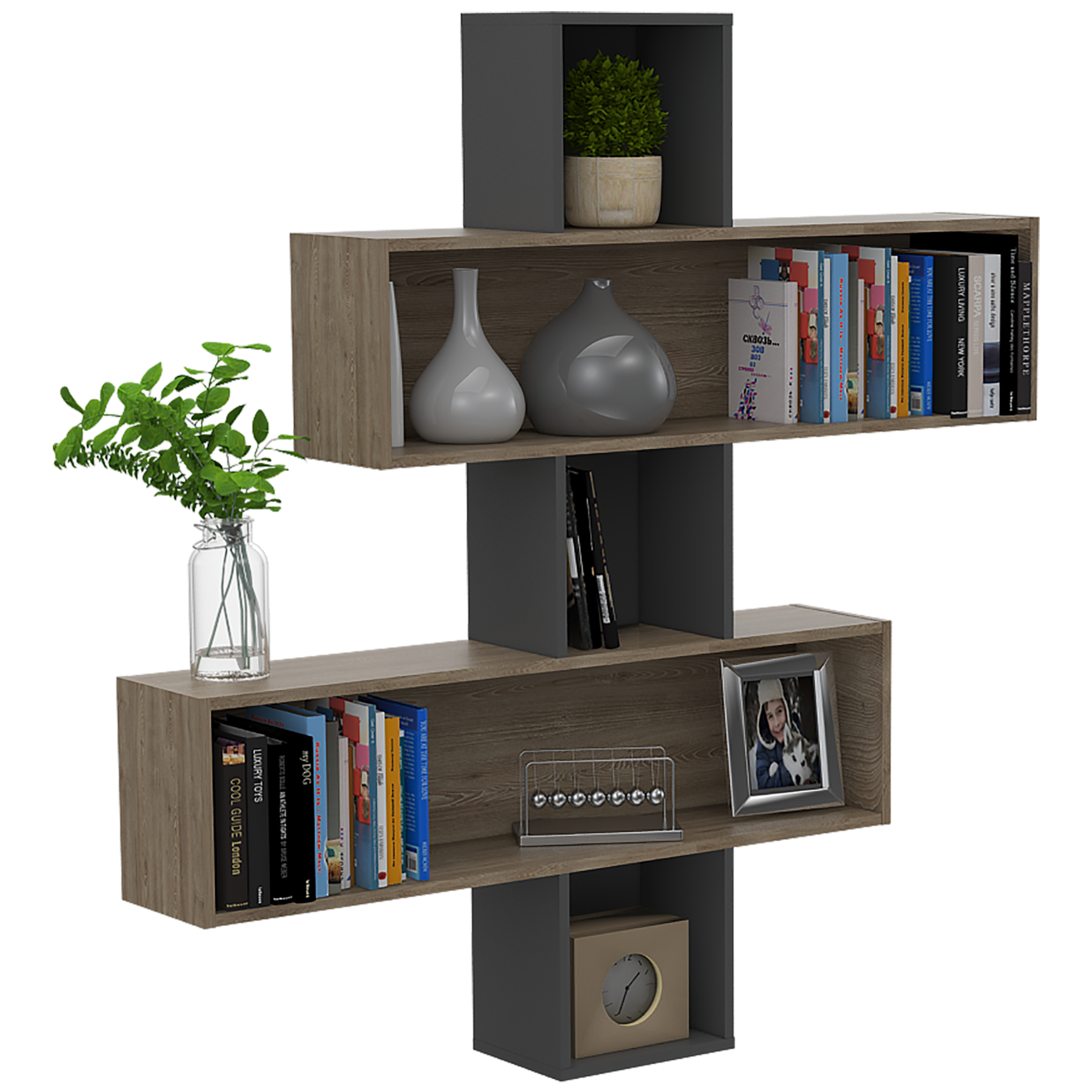 Repisa Wall 2B RTA Miel + Plomo