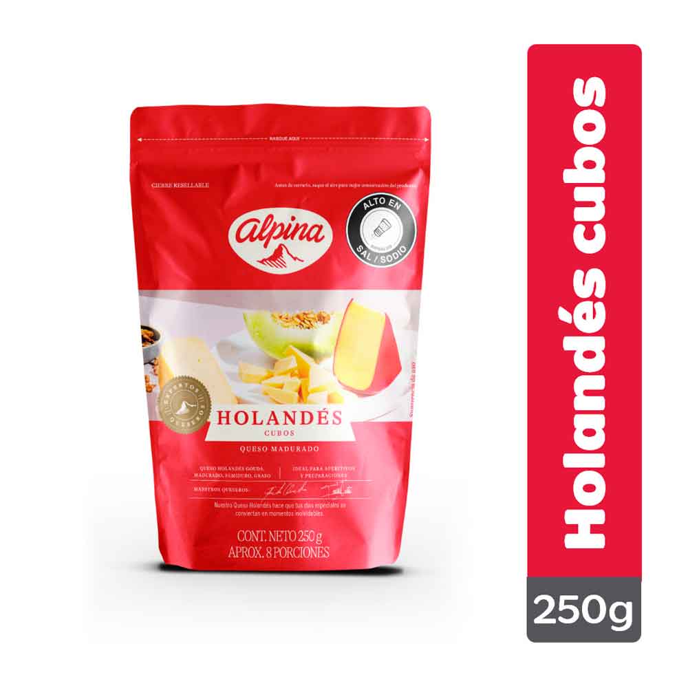 Queso holandés Alpina cubos x250g