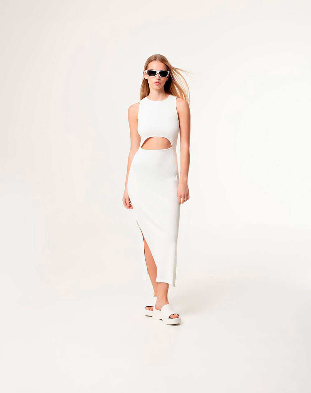 Vestido largo manga sisa en rib algodón Femenino LUFIM VESTIDO GEF