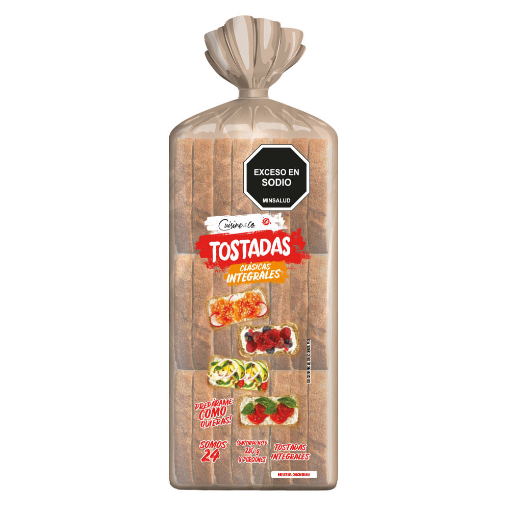 Tostadas Cuisine & Co Clásicas Integrales x8und x280g