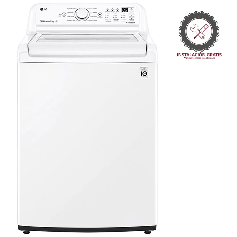 Lavadora LG Motor Inverter 21kg/46lb WT21WT6HKA Blanca