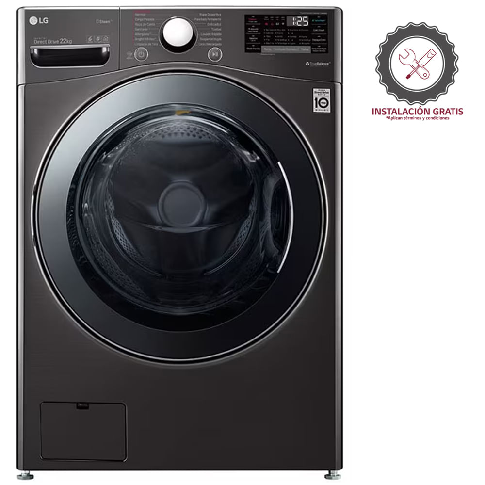 Lavadora LG carga frontal Motion WM22BV2S6BR 22Kg/48Lb Negro