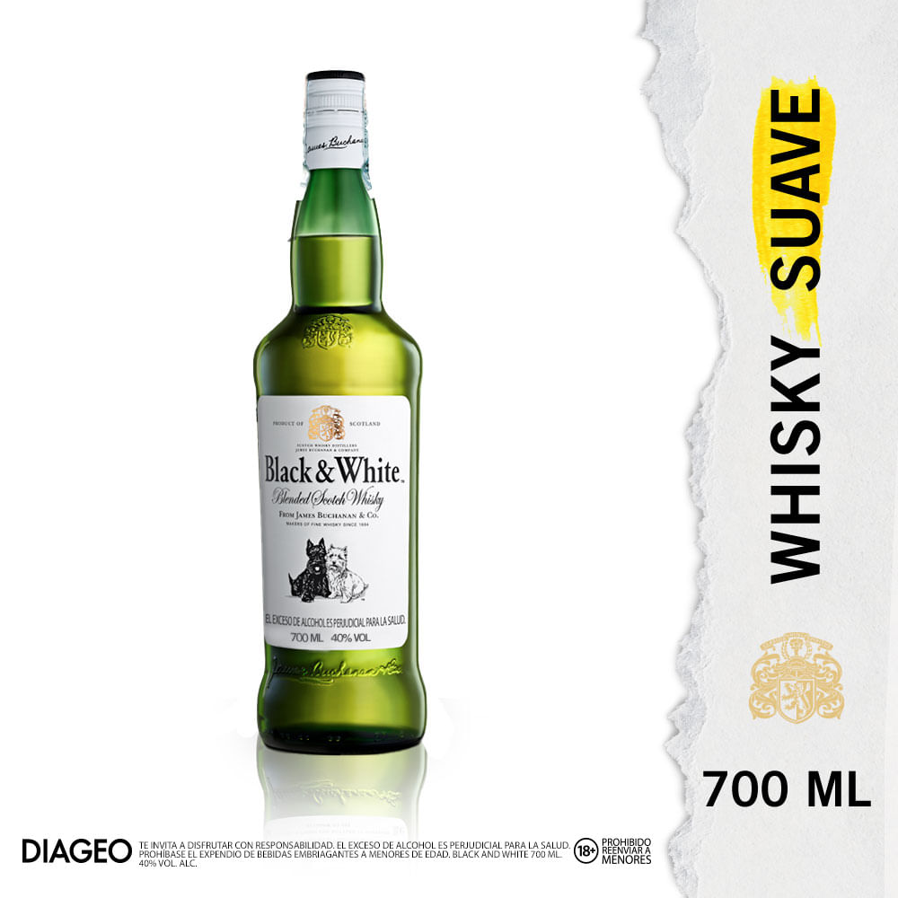 Whisky Black & White botella x700ml