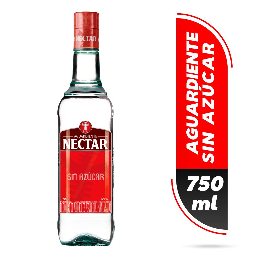 Aguardiente Nectar rojo sin azúcar x750ml