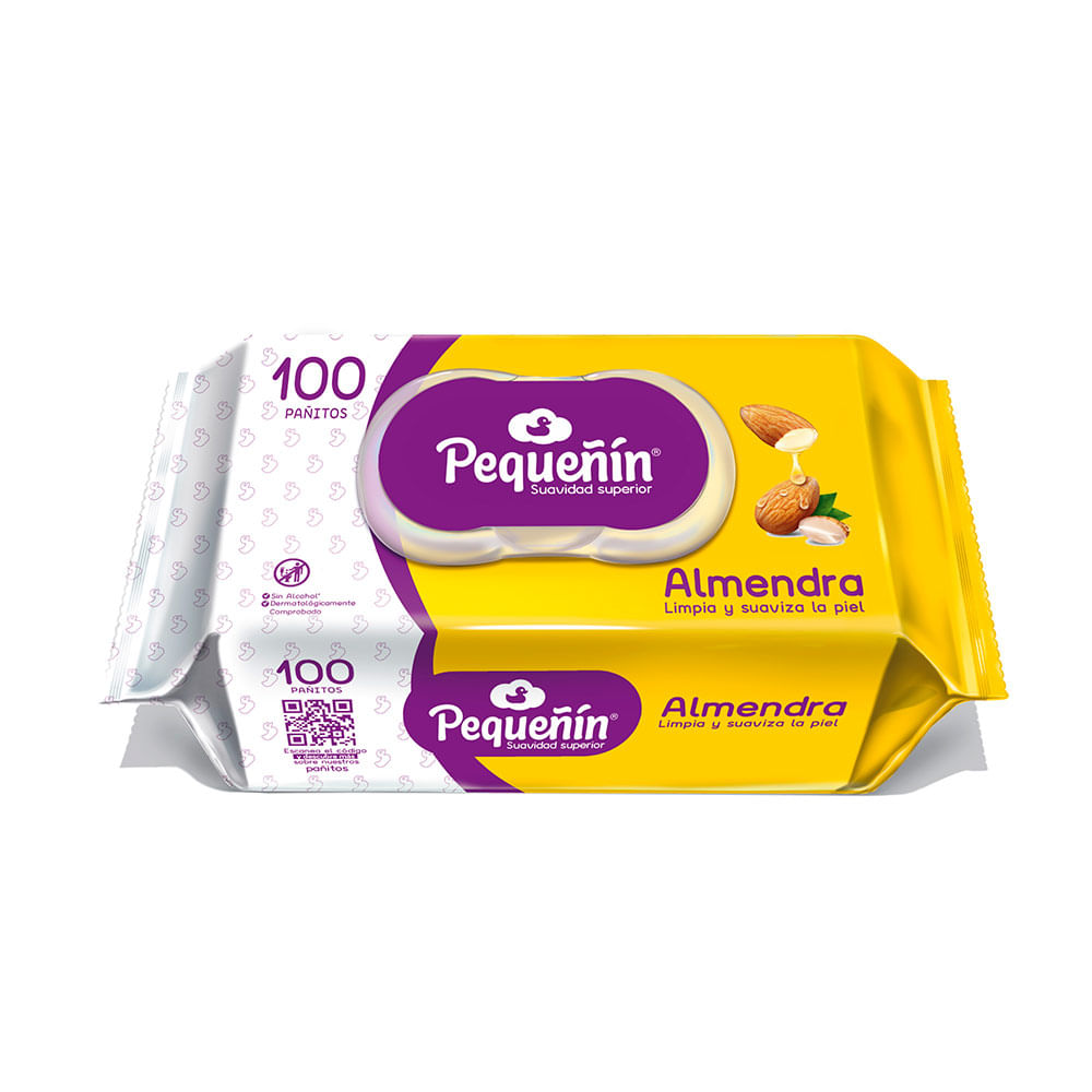 Paños húmedos Pequeñin almendra x 100und