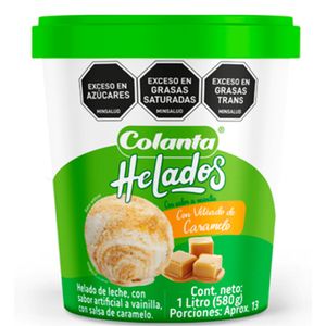 Helado Colanta vainilla vetado caramelo x580g