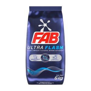 Detergente Fab Ultra Flash en Polvo 6kg