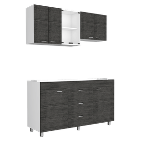 Cocina 150 Lumina RTA Blanco + Roble Gris