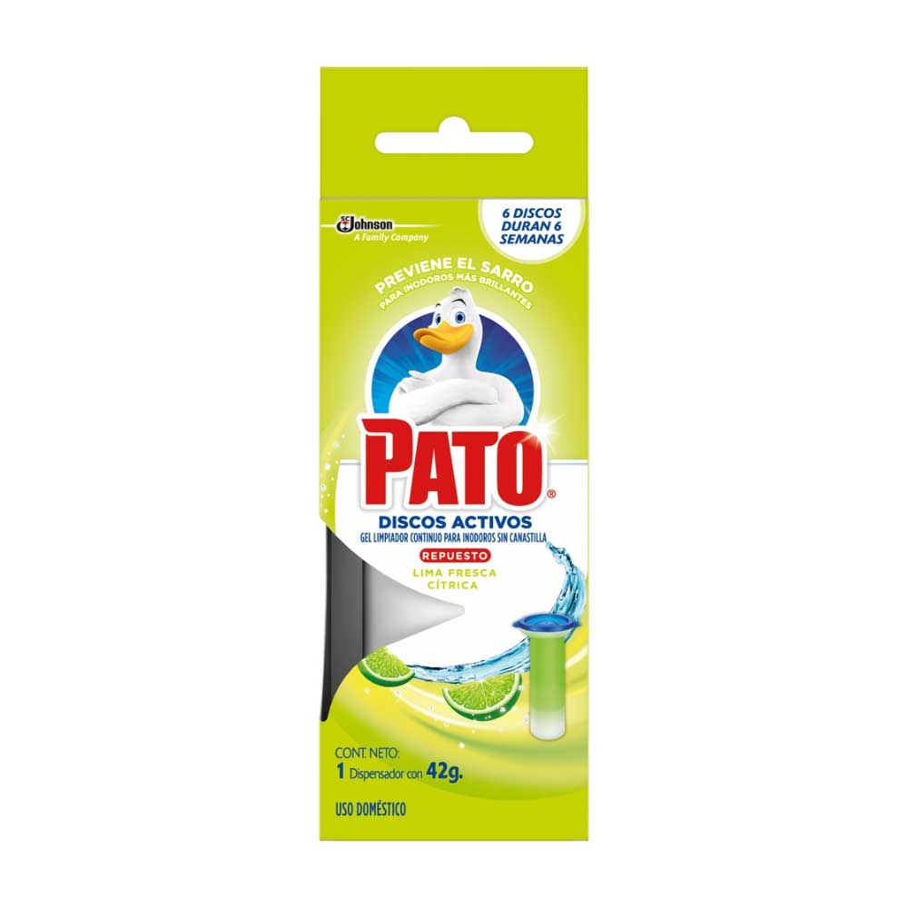 Gel limpiador para baños Pato discos activos repuesto x38ml