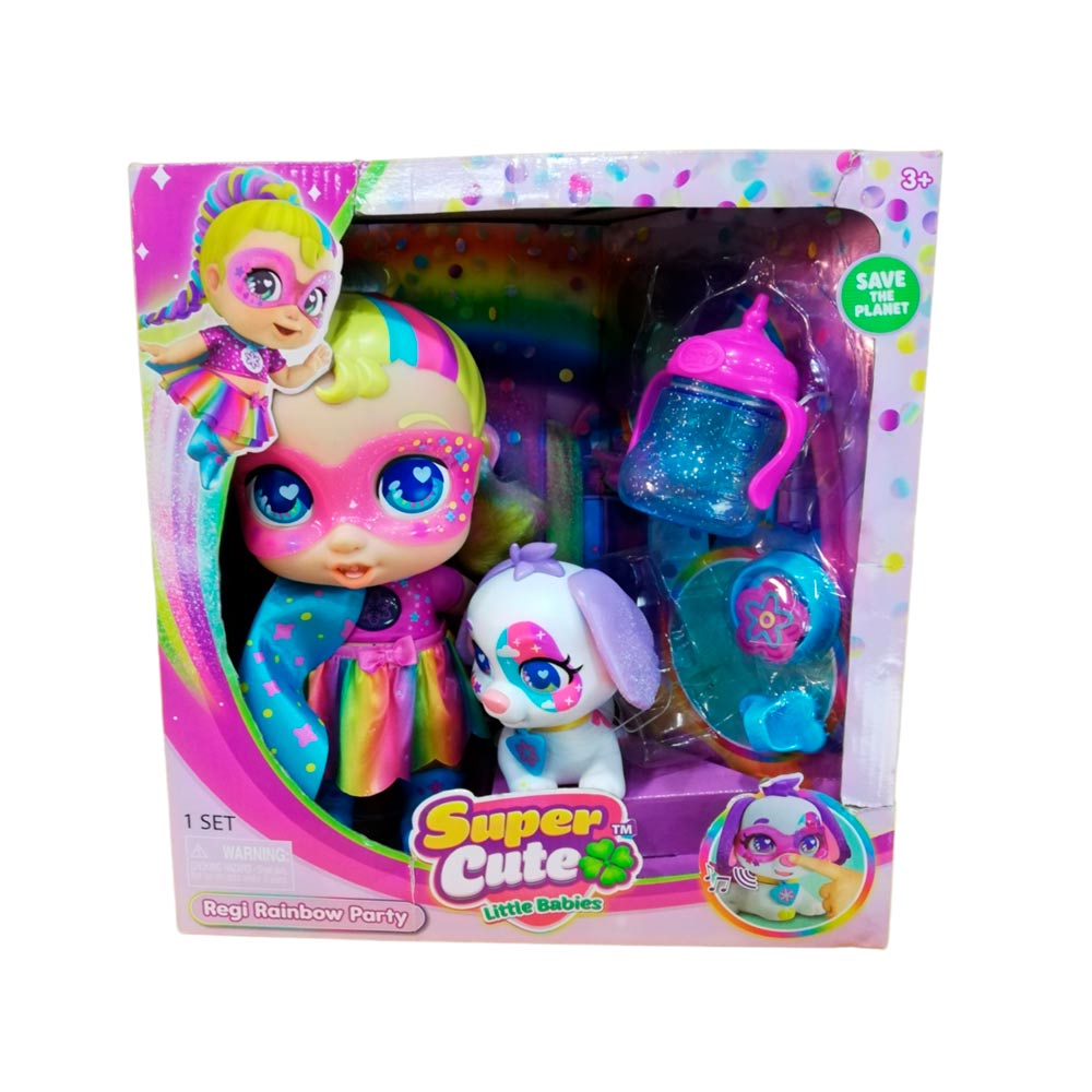 Muñeca Supercute Rainbow Party 2 Personajes (Regi + Gabi)