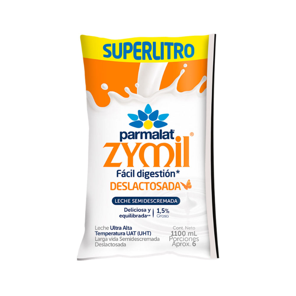 Leche deslactosada Parmalat Zymil semidescremada x1100ml