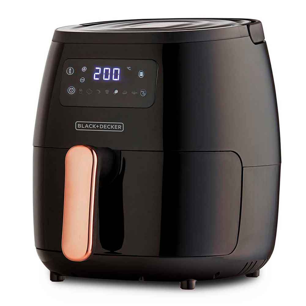 Freidora de aire Black+Decker HFD5055B digital extragrande 5.7L Negra