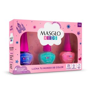 Kit de esmaltes Masglo Kids Arcoíris x3und