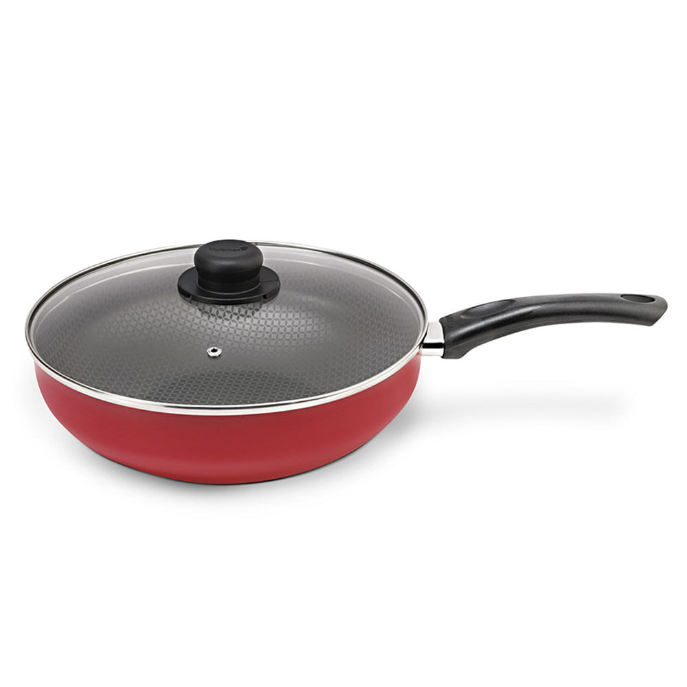Sarten Wok Red 28 Cm Con Tapa Rojo