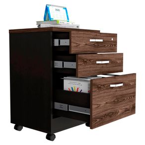 Archivador Home Office 3 Cajones Bajo RTA Wengue Coñac
