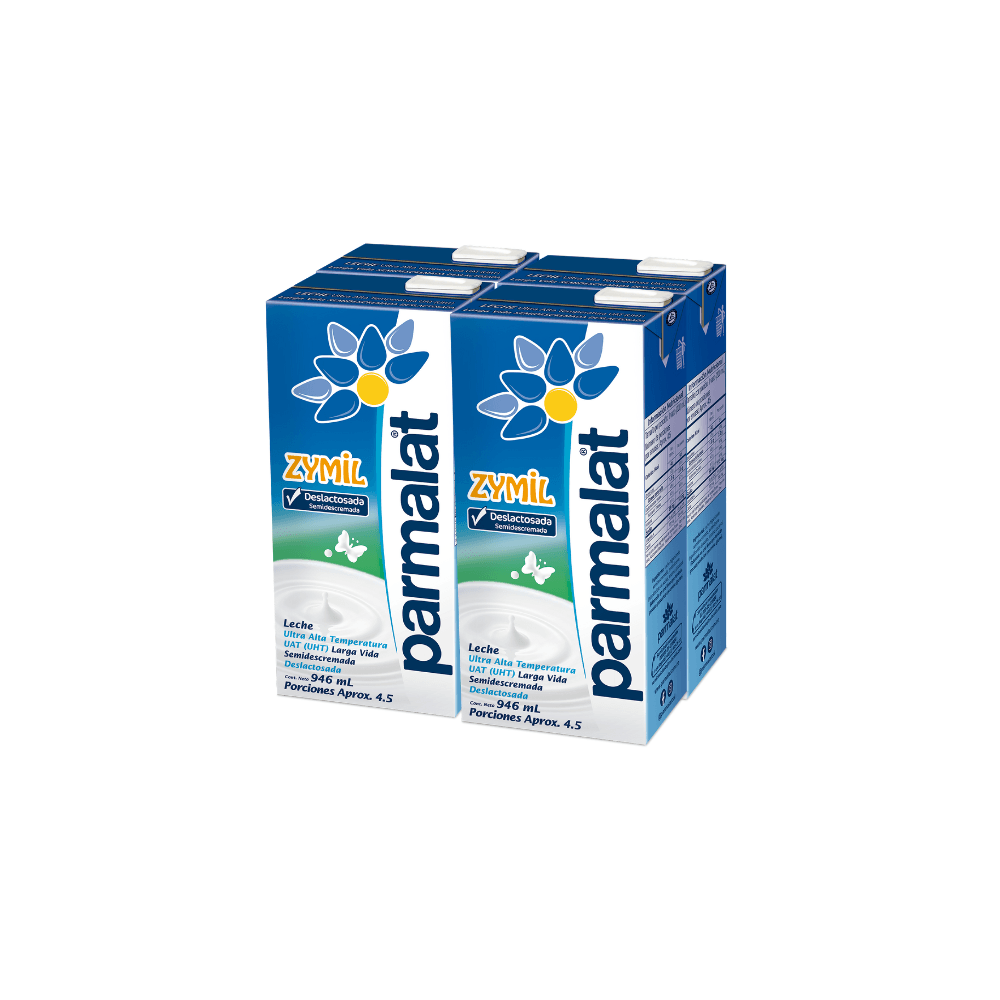 Leche deslactosada Parmalat Zymil descremada x4und x946ml c-u