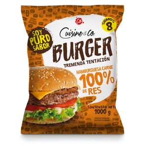 Hamburguesa Cuisine&Co de res congelada x8und x1000g
