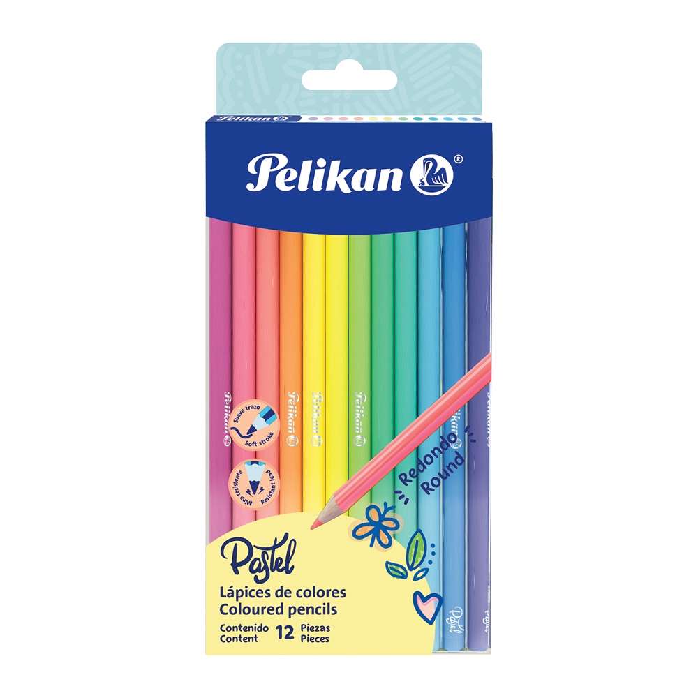 Colores pastel largos x12und Pelikan