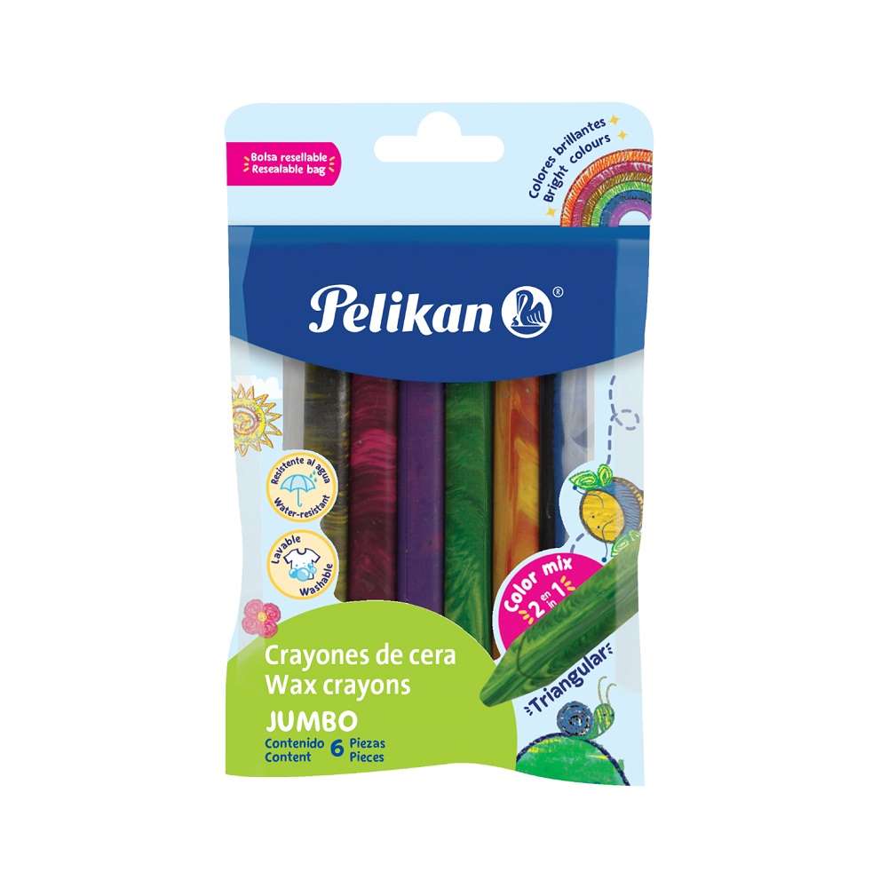 Pelicrayones jumbo triangulares color mix Pelikan