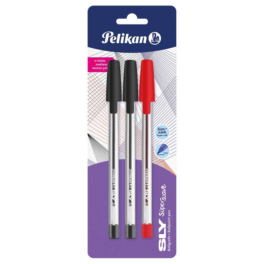 Bolígrafo Sly negro/rojo x3und Pelikan