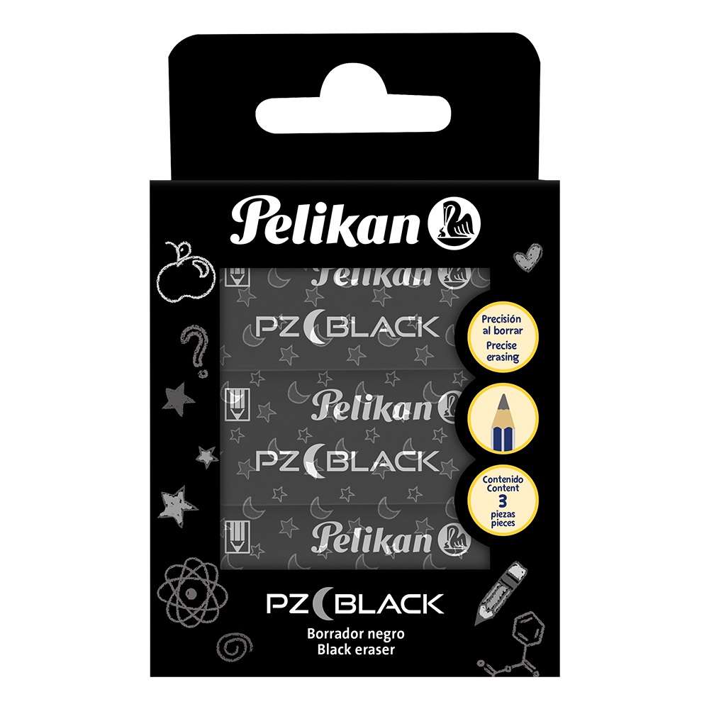 Caja Borrador Negro Pz-Black x3 Pelikan