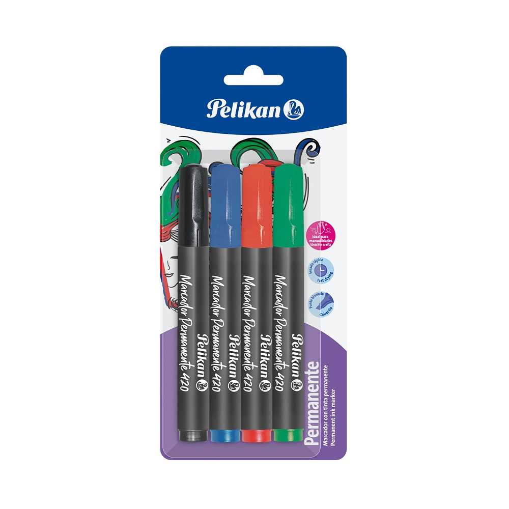Marcador Pelikan 420 Estuche X 4