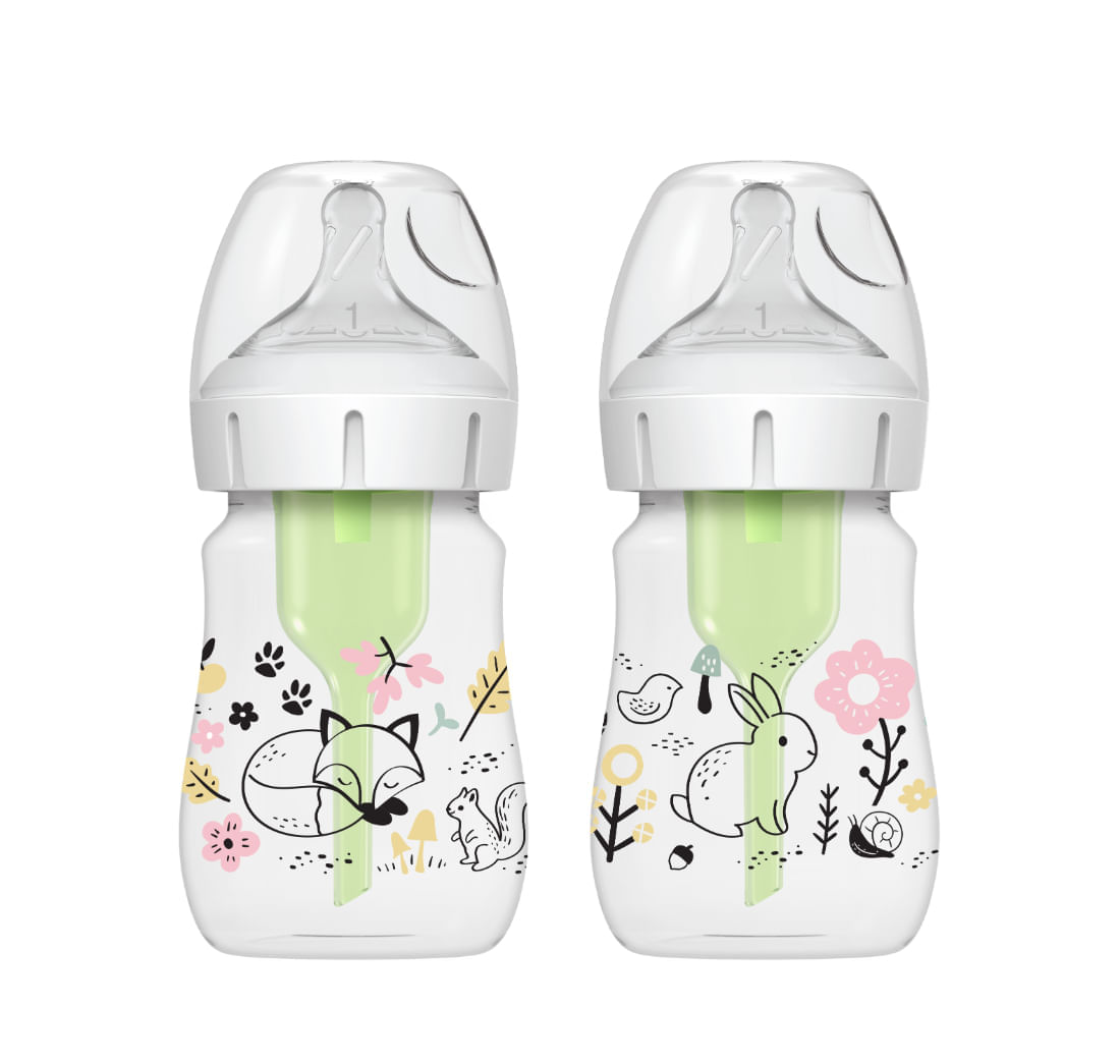 Set 2 Teteros Dr. Brown's Option+ BA 5oz decorado Bosque