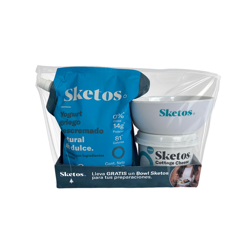 Queso cottage Sketos + Yogurt griego x1800g gratis Bowl