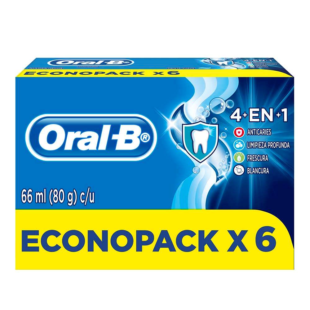 Pasta Dental Con Flúor Oral-B Complete 4En1 x6und x80g c-u