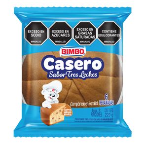 Ponque Bimbo casero tres leches x6 porciones x220g