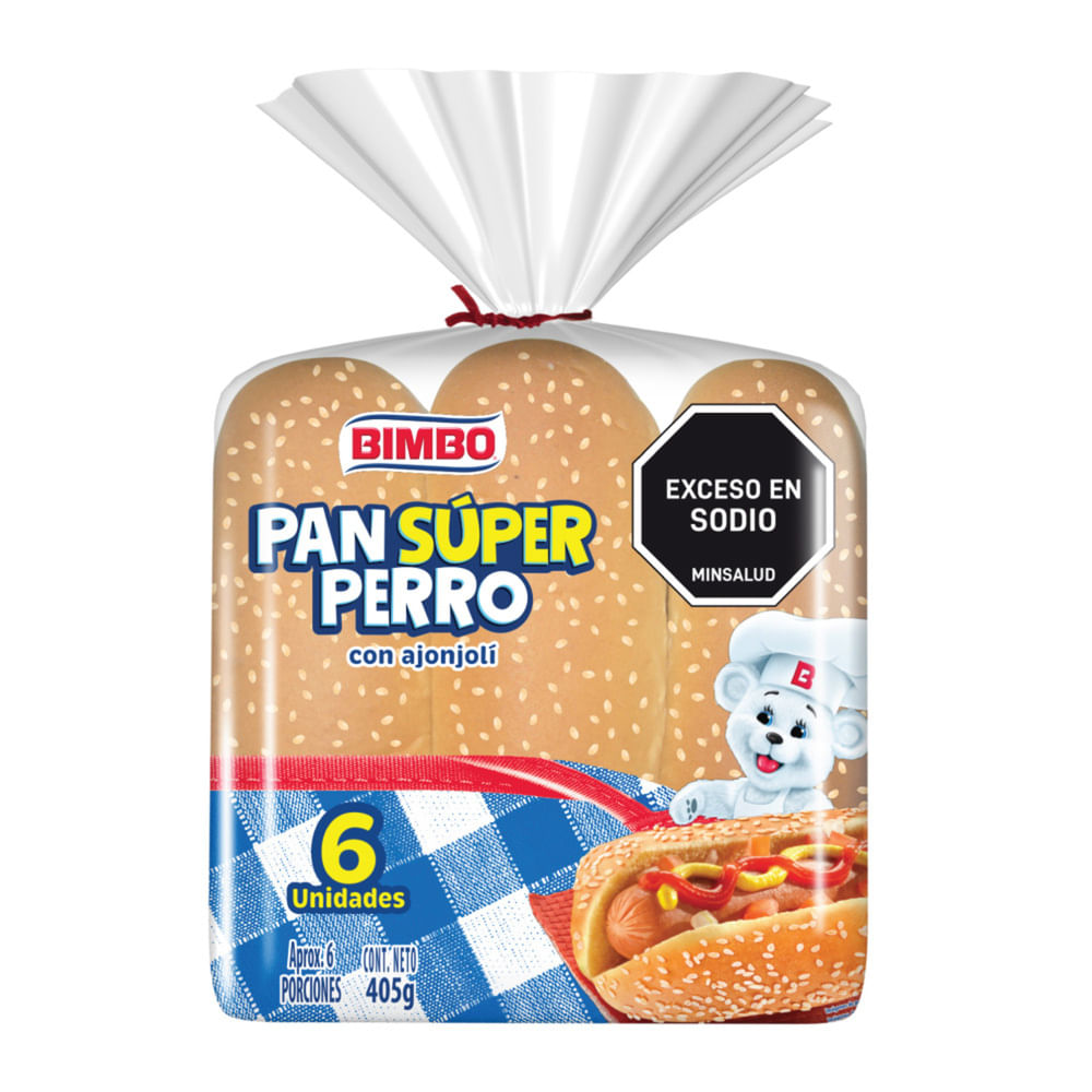 Pan súper perro Bimbo 6 Und x 405g