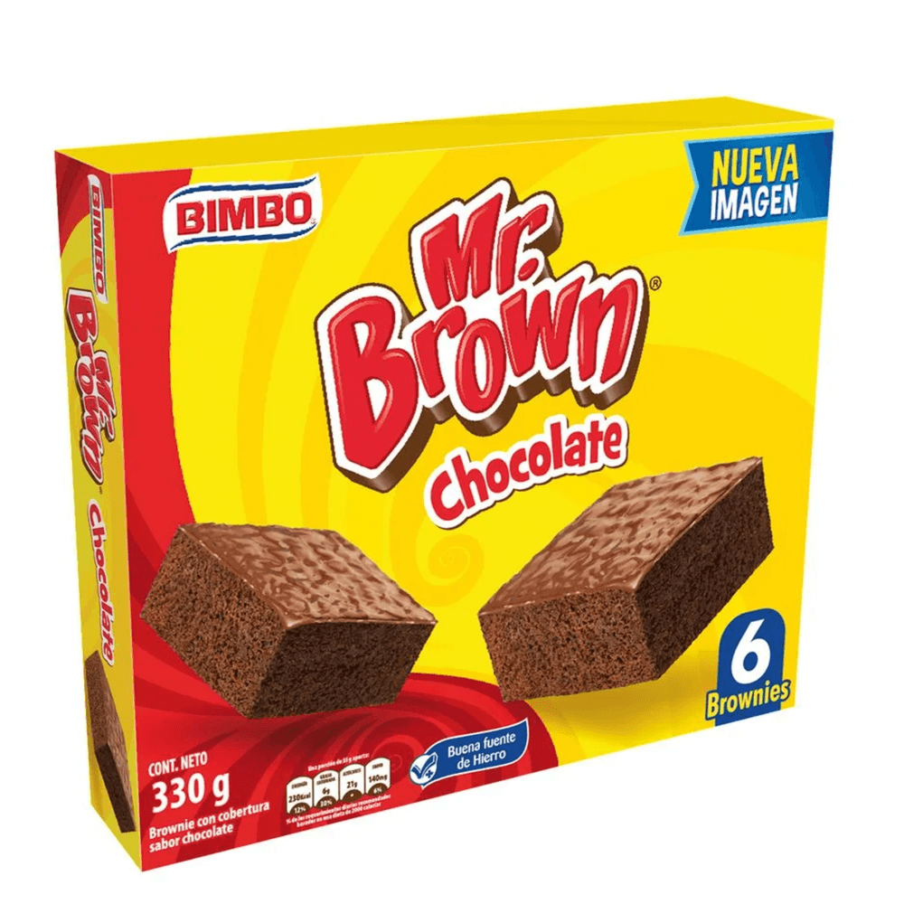 Brownie Mr. brown Chocolate  6 Und x 330g