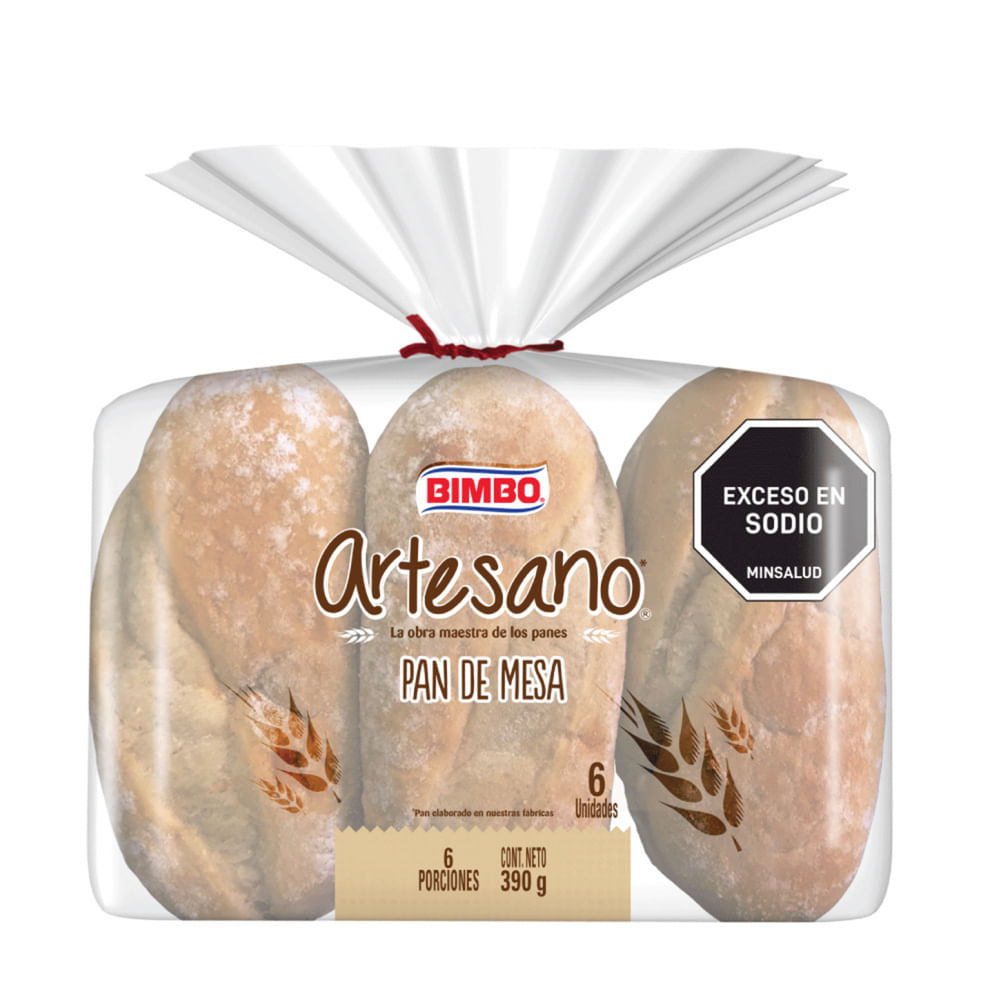 Pan Bimbo artesano de mesa x 6 und x 390 g