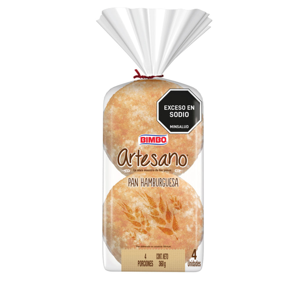 Pan bimbo artesano hamburguesa x4undx360g