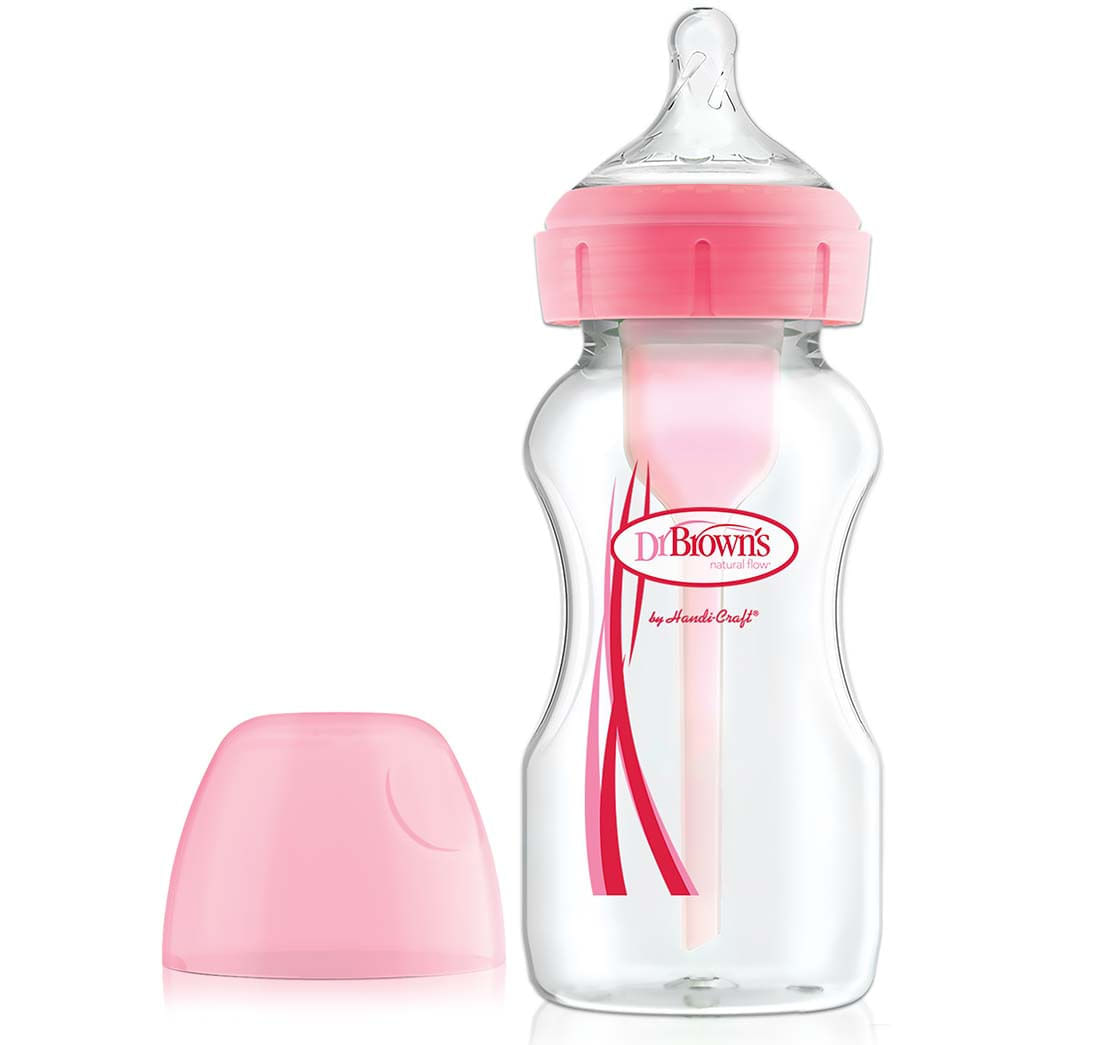 Tetero 9oz Boca Ancha Options+ Rosado Dr. Brown's