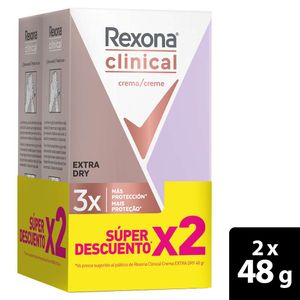 Desodorante Rexona Clinical Clean Scent Crema 2X48grs